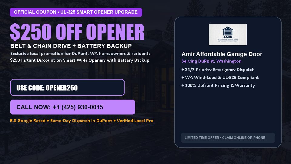 Amir Affordable Garage Door $250 OFF Premium LiftMaster Opener Installation