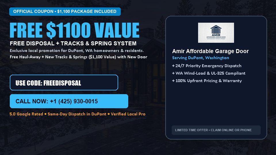 Amir Affordable Garage Door FREE Haul-Away & Heavy-Duty Tracks with New Door